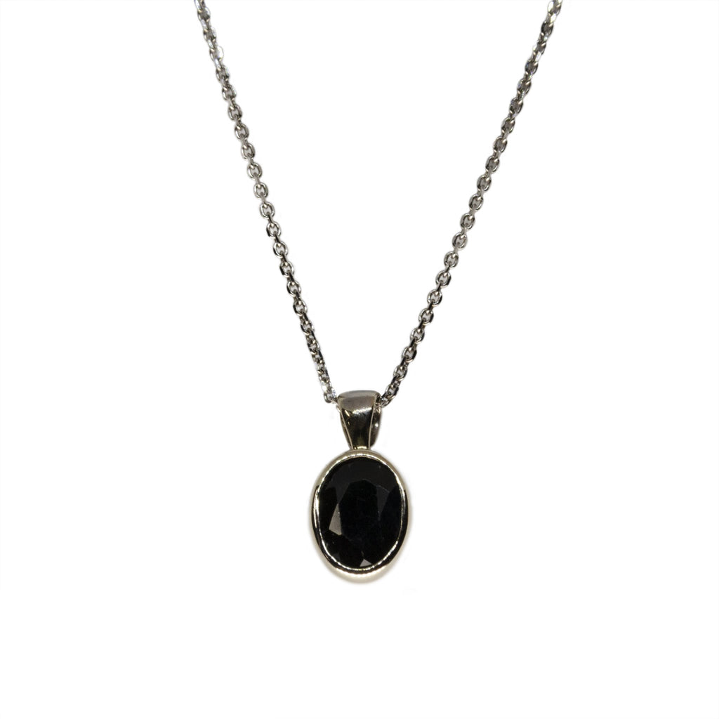 Bezel Set Sapphire Necklace