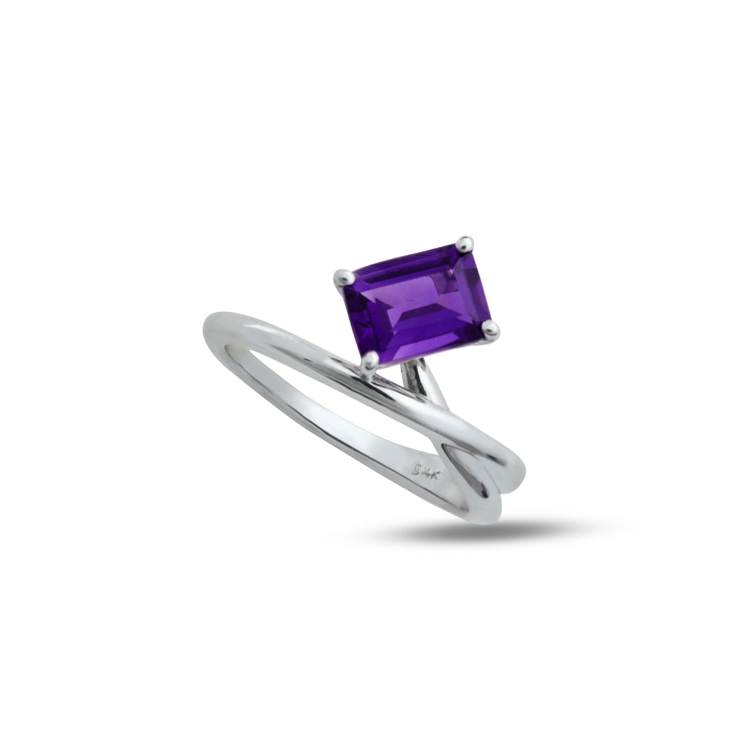 Emerald Cut Amethyst ring.